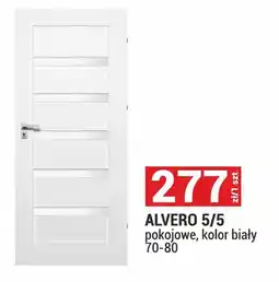 Merkury Market Drzwi ALVERO 5/5 pokojowe kolor biały 70-80 oferta