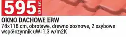 Merkury Market Okno dachowe ERW 78x118cm obrotowe drewno sosnowe 2 szybowe oferta