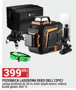 Merkury Market Poziomica laserowa Deko DKLL12PQ1 zasięg 30m kolor wiązki zielony liczba głowic 360°:3 oferta