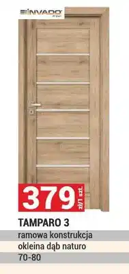 Merkury Market Drzwi TAMPARO 3 ramowa konstrukcja okleina dąb naturo 70-80 oferta