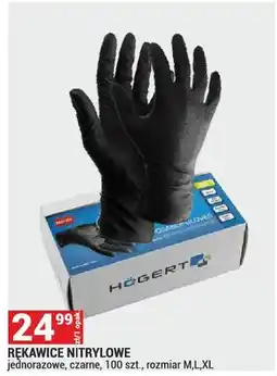 Merkury Market Rękawice nitrylowe Hogert jednorazowe czarne 100szt rozmiar M L XL oferta