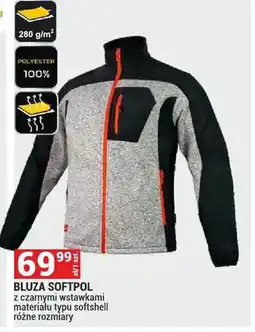 Merkury Market Bluza Softpol z czarnymi wstawkami materiału typu softshell 280g/m2 100% poliester oferta