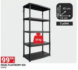 Merkury Market Regał plastikowy R50 czarny 180x74x40cm 5 półek oferta