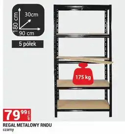 Merkury Market Regał metalowy RNDU czarny 180x90x30cm 5 półek oferta