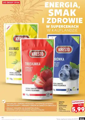 Kaufland Owoce liofilizowane Kresto oferta