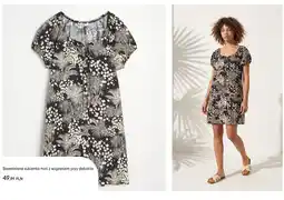 Sinsay Bawełniana sukienka mini z wiązaniem przy dekolcie oferta