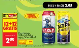 Biedronka Piwo Harnaś, 500 ml lub Tatra Jasne Pełne oferta