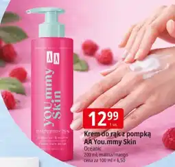 E.Leclerc Krem do rąk z pompką AA You.mmy Skin Raspberry Zen malina/mango oferta