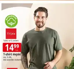 E.Leclerc T-shirt męski Tissaia bio bawełna roz. S-3XL mix wzorów i kolorów oferta