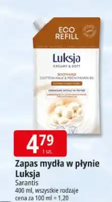 E.Leclerc Zapas mydła w płynie Luksja Creamy & Soft Sarantis oferta