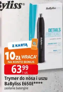 E.Leclerc Trymer do nosa i uszu BaByliss E650E zasilanie bateryjne oferta