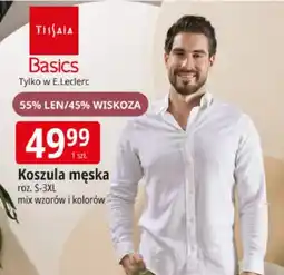 E.Leclerc Koszula męska Tissaia Basics 55% len/45% wiskoza roz. S-3XL mix wzorów i kolorów oferta