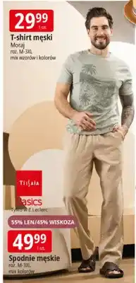E.Leclerc Spodnie męskie Tissaia Basics 55% len/45% wiskoza roz. M-3XL mix kolorów oferta