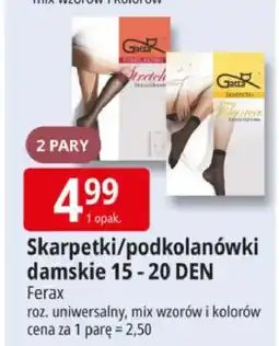 E.Leclerc Skarpetki/podkolanówki damskie Ferax 15-20 DEN roz. uniwersalny 2 pary oferta
