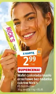 E.Leclerc Wafel czekolada/masło orzechowe bez dodatku cukrów Nick's oferta
