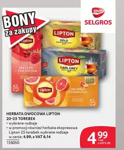 Selgros Herbata owocowa lipton oferta