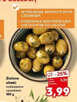 Kaufland Zielone oliwki nadziewane czosnkiem oferta