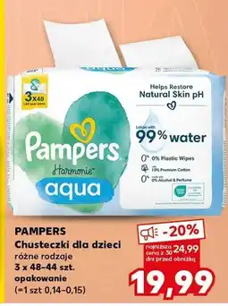 Kaufland Chusteczki dla dzieci Pampers Harmonie Aqua 3x48-44szt oferta