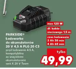 Kaufland Ładowarka do akumulatorów Parkside 20V 4,5A PLG 20 C3 oferta