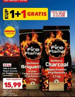 Kaufland Brykiet z węgla drzewnego do grillowania Fire & Flame Barbecue Briquett oferta