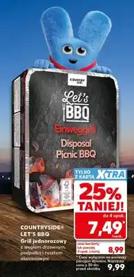 Kaufland Grill jednorazowy z węglem drzewnym podpałką i rusztem aluminiowym Countryside Let's BBQ oferta