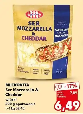 Kaufland Ser Mozzarella & Cheddar wiórki Mlekovita oferta