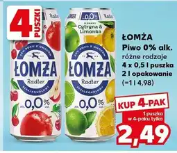Kaufland Piwo bezalkoholowe Łomża Radler 0% alk oferta