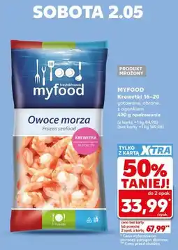 Kaufland Krewetki Myfood 16-20 gotowane obrane z ogonkiem oferta