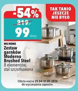Biedronka Zestaw garnków Moderno Brushed Steel oferta