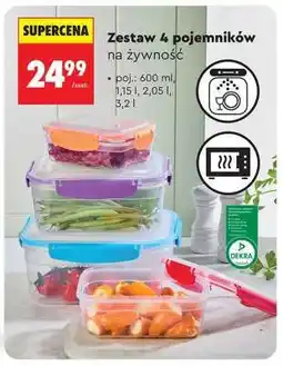 Biedronka Zestaw 4 pojemników na żywność oferta