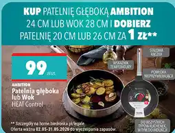 Biedronka AMBITION Patelnia głęboka lub Wok HEAT Control oferta