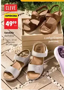 Biedronka Sandały damskie CLEVÉ z antypoślizgową podeszwą oferta