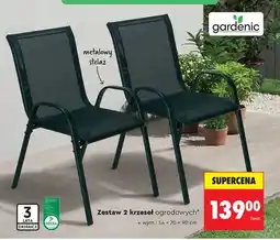 Biedronka Zestaw 2 krzeseł ogrodowych gardenic 54x70x90cm metalowy stelaż oferta
