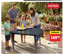 Biedronka Stół ogrodowy Keter wys. 72cm wym. blatu 137x90cm oferta