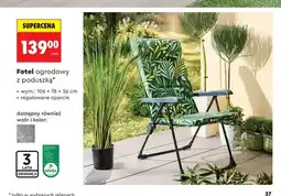Biedronka Fotel ogrodowy z poduszką gardenic 106x78x56cm regulowane oparcie oferta