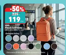 Biedronka Plecak kabinowy 20l 40x30x17cm WINGS oferta