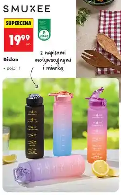 Biedronka Bidon z napisami motywacyjnymi i miarką SMUKEE oferta