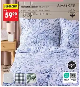 Biedronka Komplet pościeli z bawełny SMUKEE 160x200cm + 2x70x80cm oferta