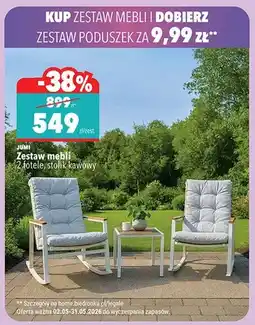 Biedronka Zestaw mebli JUMI 2 fotele stolik kawowy oferta