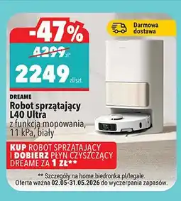 Biedronka Robot sprzątający L40 Ultra z funkcją mopowania 11 kPa biały DREAME oferta
