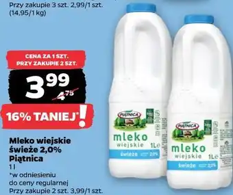 Netto Mleko wiejskie świeże 2,0% Piątnica oferta