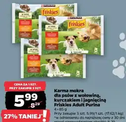 Netto Karma mokra dla psów z wołowiną, kurczakiem i jagnięciną Friskies Adult Purina oferta