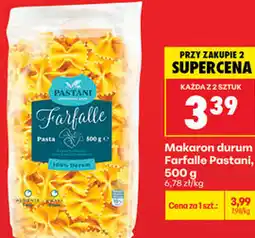 Biedronka Makaron durum Farfalle Pastani oferta