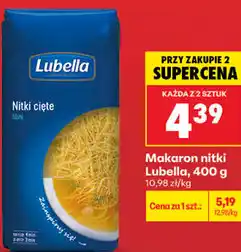 Biedronka Makaron nitki Lubella oferta