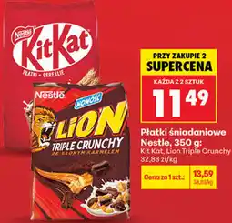 Biedronka Płatki śniadaniowe Nestle, 350 g: Kit Kat, Lion Triple Crunchy oferta