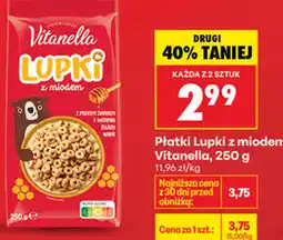 Biedronka Płatki Lupki z miodem Vitanella oferta