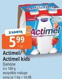 E.Leclerc Actimel/Actimel kids Danone 4 x 100 g wszystkie rodzaje oferta