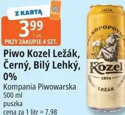 E.Leclerc Piwo Kozel Ležák, Černý, Bílý Lehký, 0% oferta