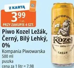 E.Leclerc Piwo Kozel Ležák, Černý, Bílý Lehký, 0% oferta