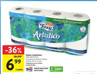 Papier toaletowy Foxy Artistico naturalnie biały 2 warstwy